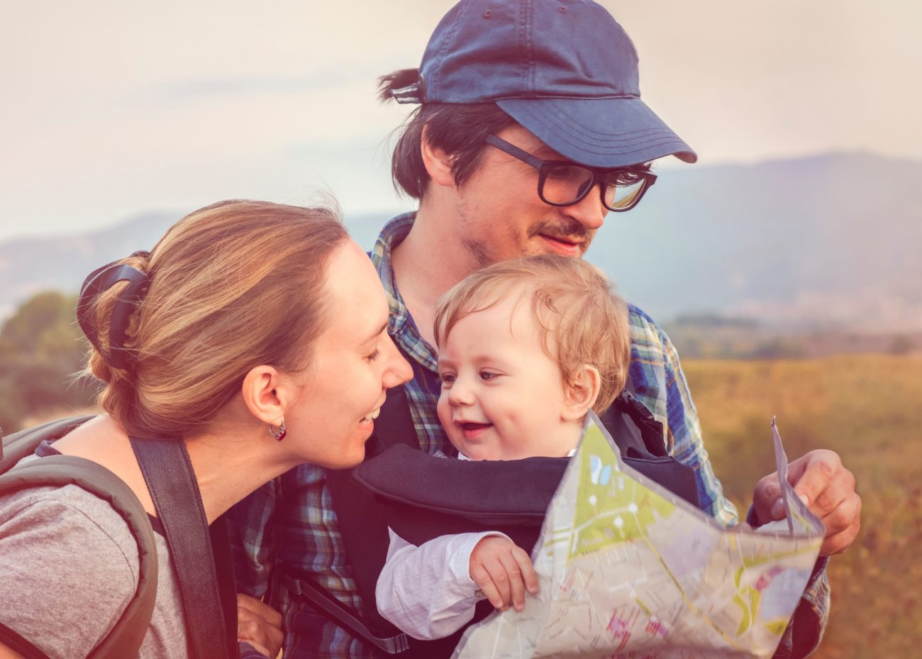 Família viajando junta