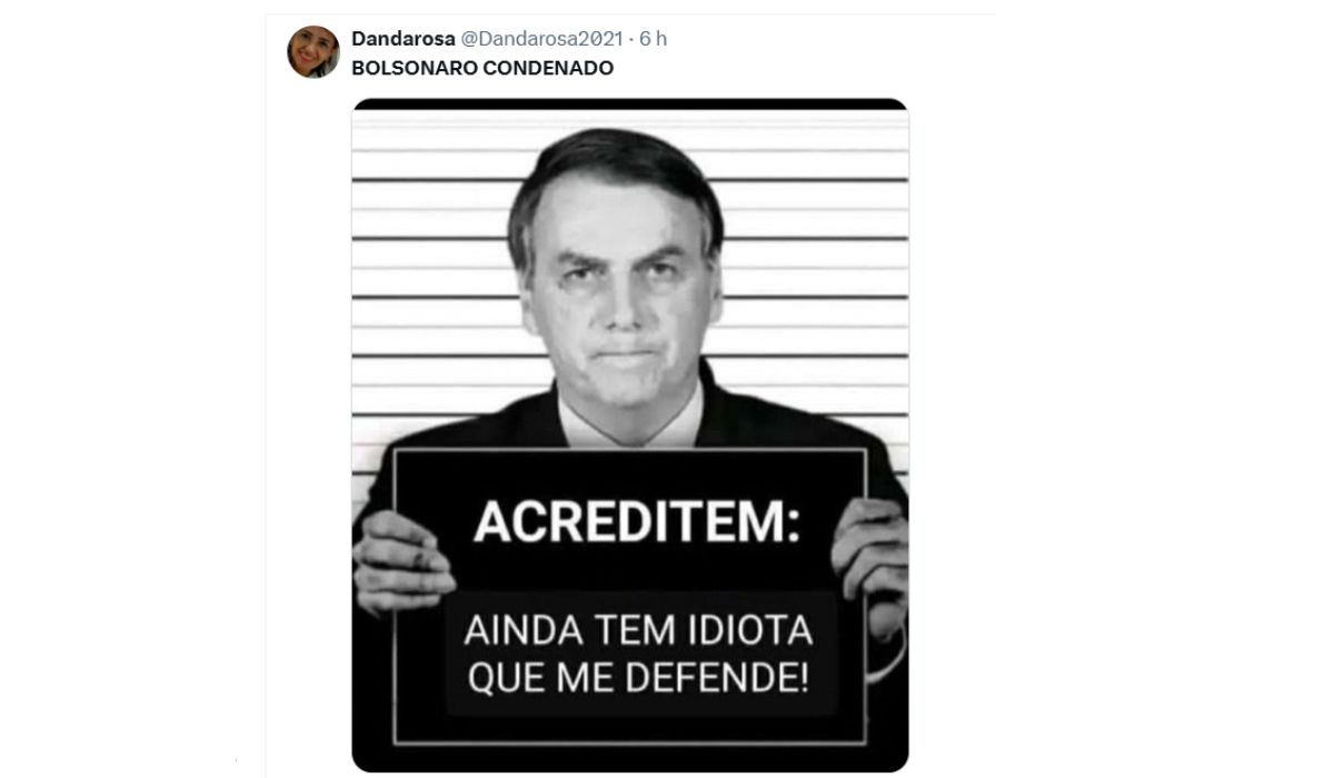 #BolsonaroCondenado na disputa de hashtags – Foto: X/Reprodução/ND