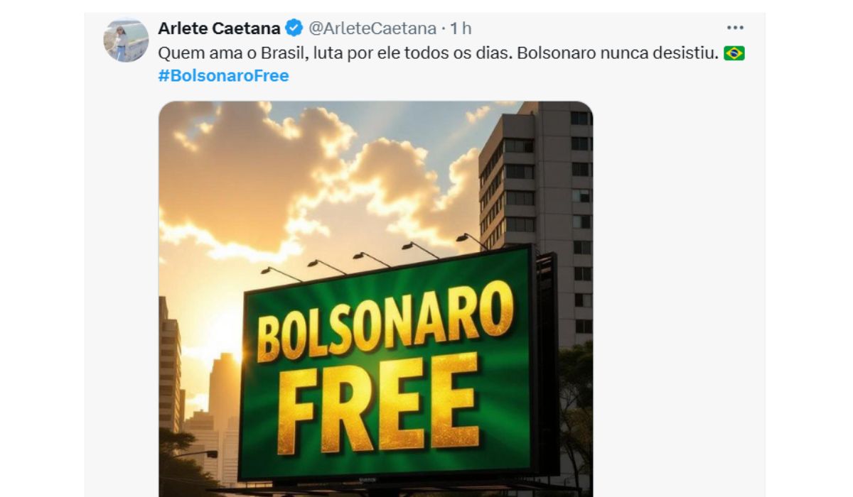 #BolsonaroFree - Foto: X/Reprodução/ND