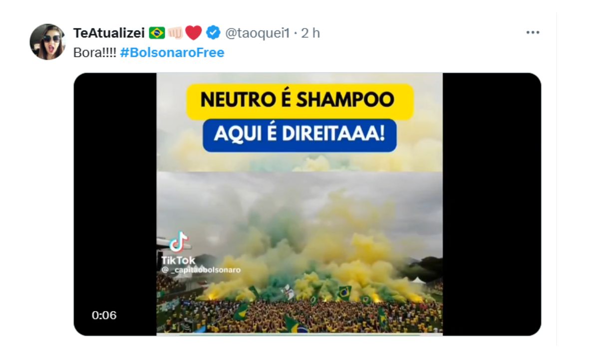 #BolsonaroFree disputa de hashtags – Foto: X/Reprodução/ND