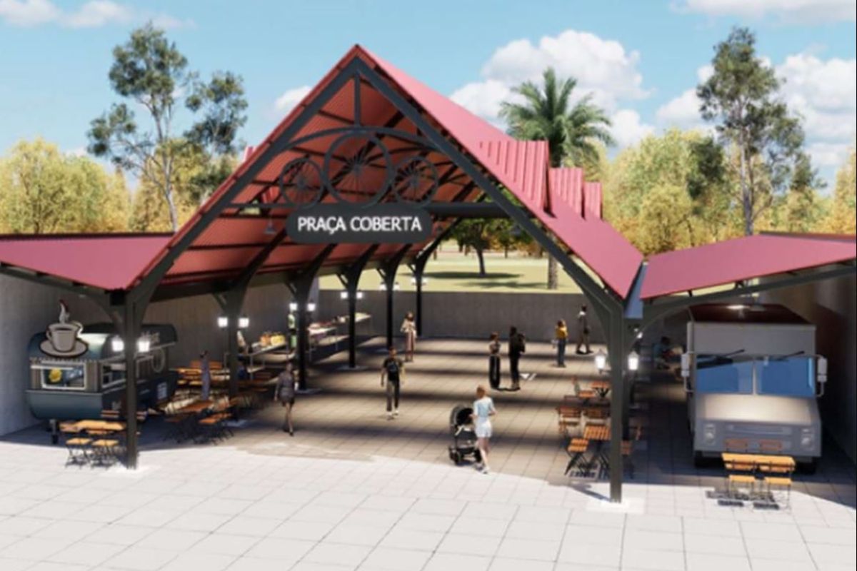 Imagem do projeto de revitalização em 3D - Divulgação/Prefeitura de Corupá/ND - Divulgação/Prefeitura de Corupá/ND