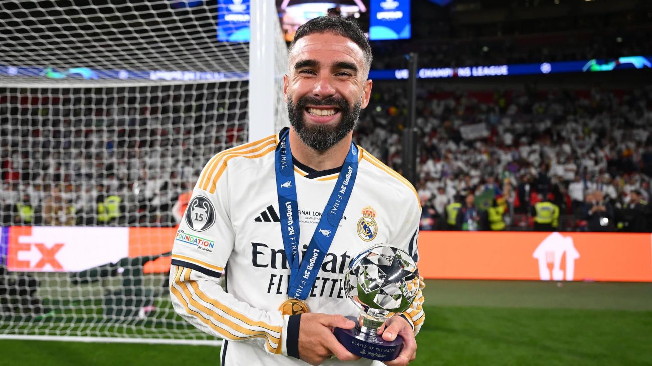 Dani Carvajal foi eleito o melhor jogador da final da Champions League 2023/24 contra o Borussia Dortmund - UEFA/Divulgação