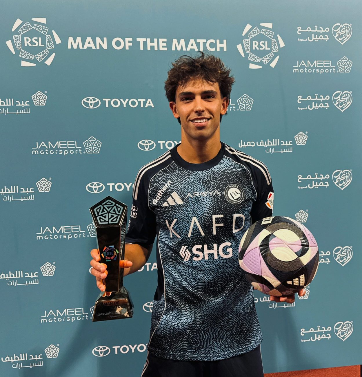 Português João Félix também chegou nesta temporada e fez um hat-trick na estreia do Campeonato Saudita - Al-Nassr/Divulgação