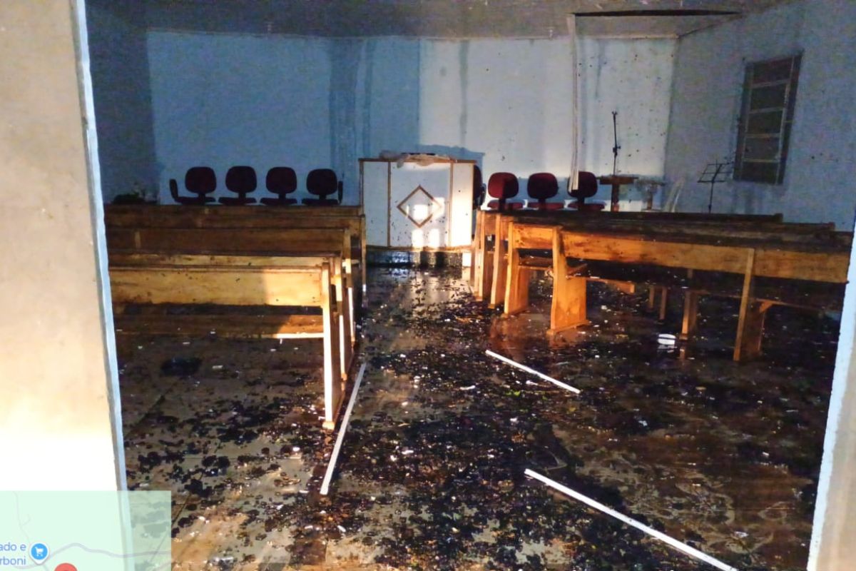 Igreja de Barra Bonita sofreu danos com o temporal - Defesa Civil/ND