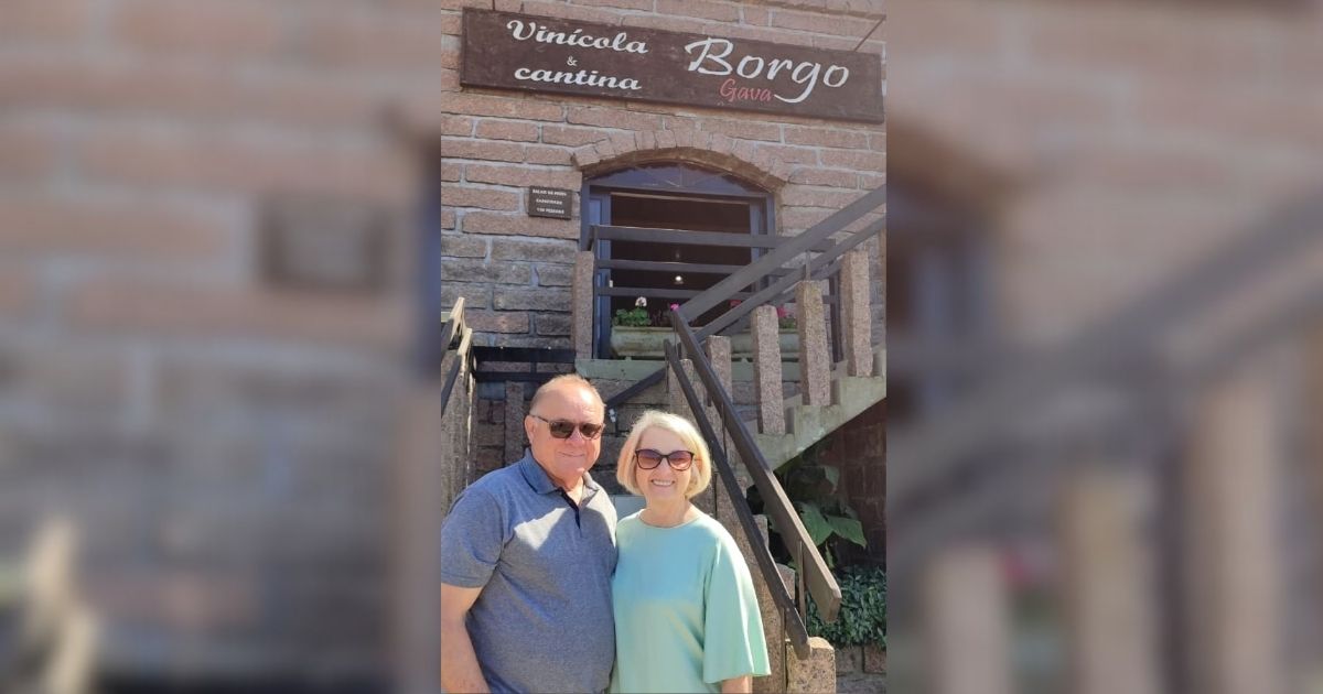 Onévio e Lúcia, idealizadores do castelo em Nova Veneza – Foto: Vinícola Borgo/Divulgação/ND