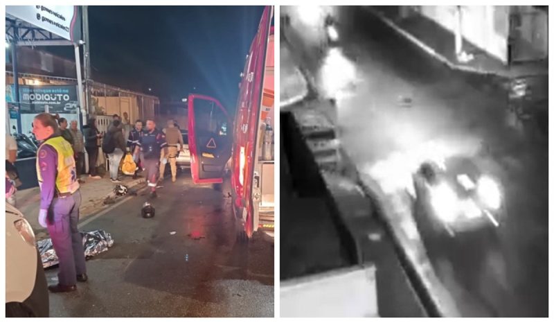 Vídeo mostra acidente em que motociclista morre em SC - CBMSC/Reprodução Osmar Teixeira/ND