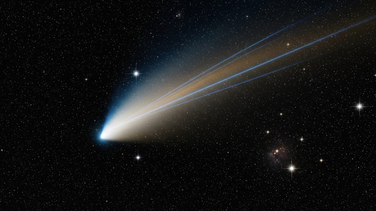 Observação desse cometa é considerada rara e importante para a ciência!Foto: Imagem gerada por IA/ND Mais