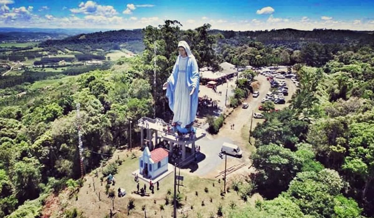 Maior imagem de Nossa Senhora das Graças do mundo fica em LaurentinoFoto: Divulgação/Prefeitura de Laurentino/ND