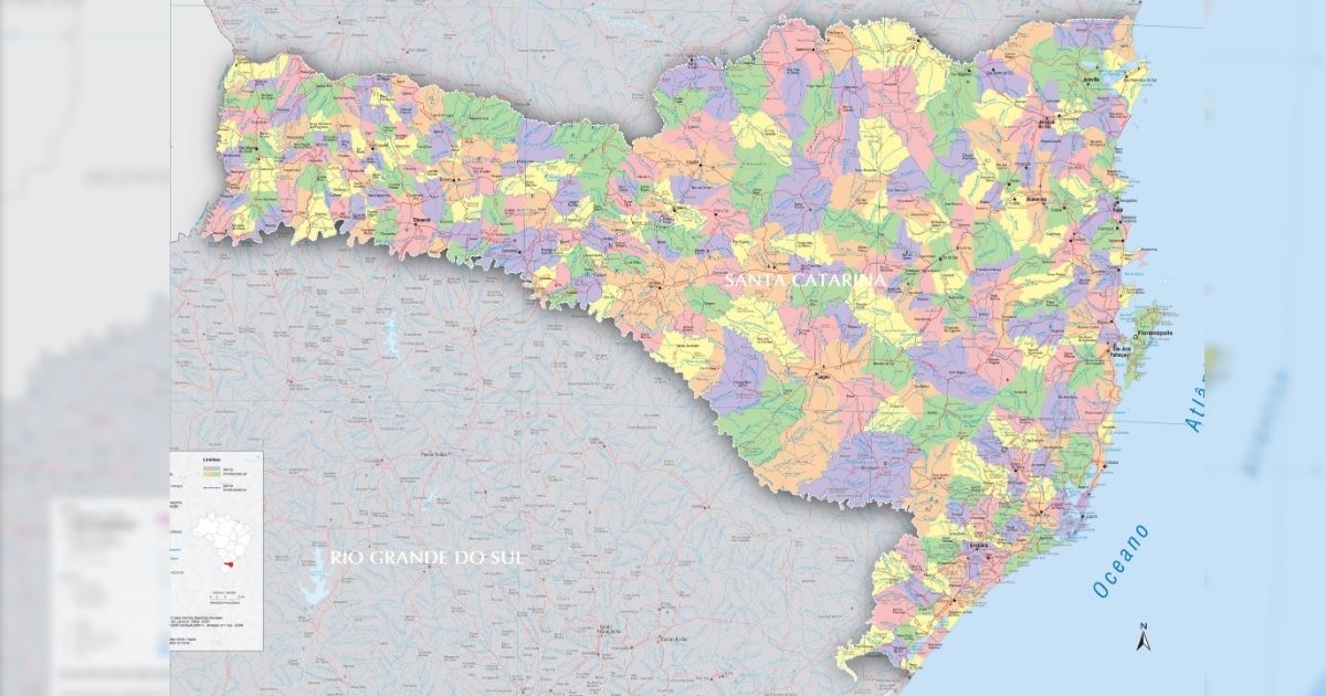 Mapa de SC sofrerá alterações com lei aprovada na AlescFoto: Divulgação/IBGE/ND