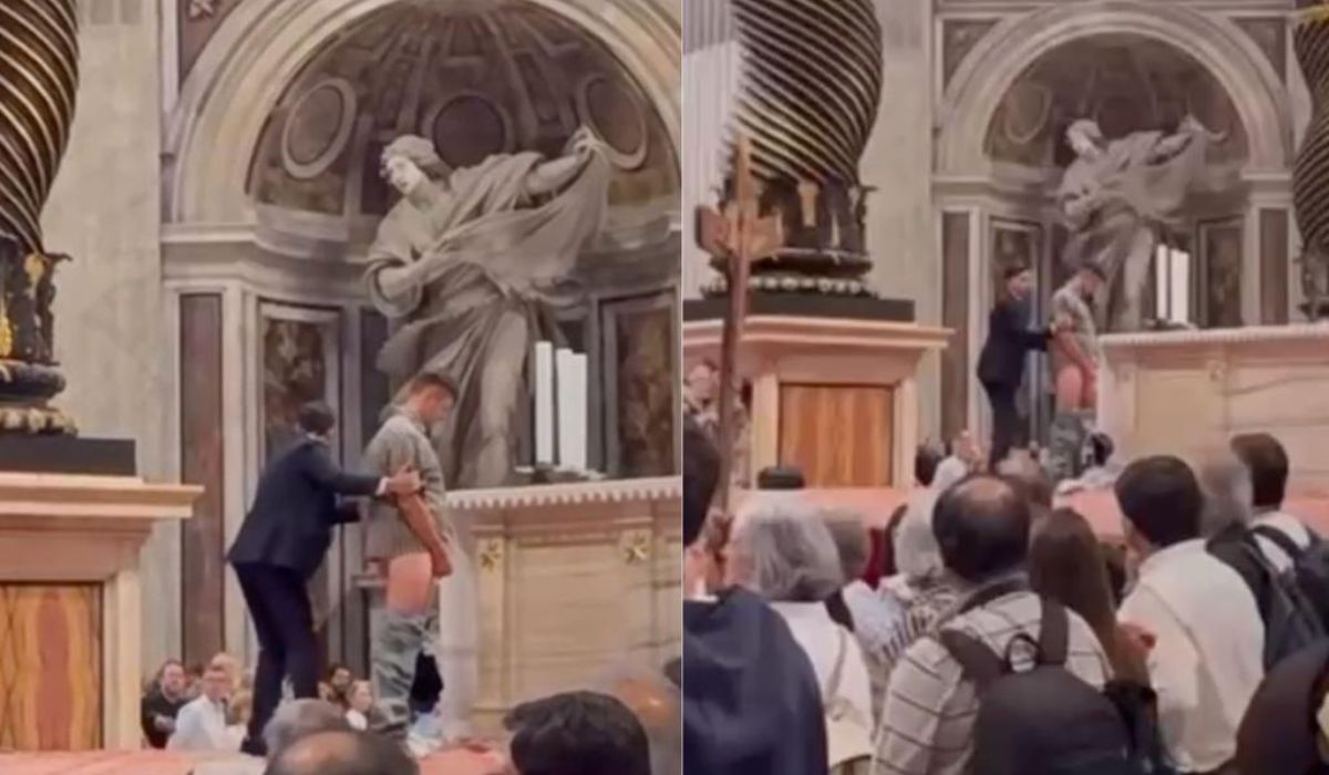 Homem urina diante do altar do Papa e provoca escândalo na Basílica de São Pedro contioutra.com - Homem urina diante do altar do Papa e provoca escândalo na Basílica de São Pedro