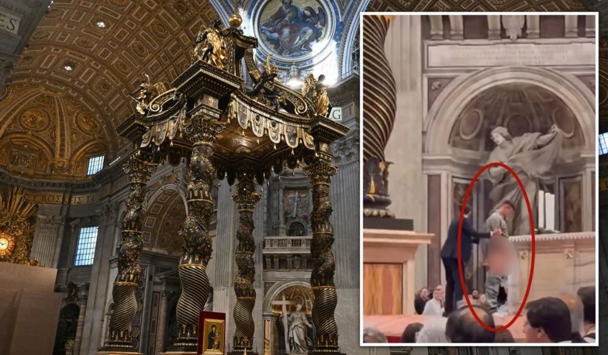 Homem urina diante do altar do Papa e provoca escândalo na Basílica de São Pedro contioutra.com - Homem urina diante do altar do Papa e provoca escândalo na Basílica de São Pedro