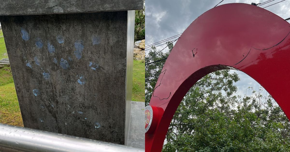 Monumento de cão em SC tem letreiro removido por motivo inusitadoFoto: Maressa Machado/ND