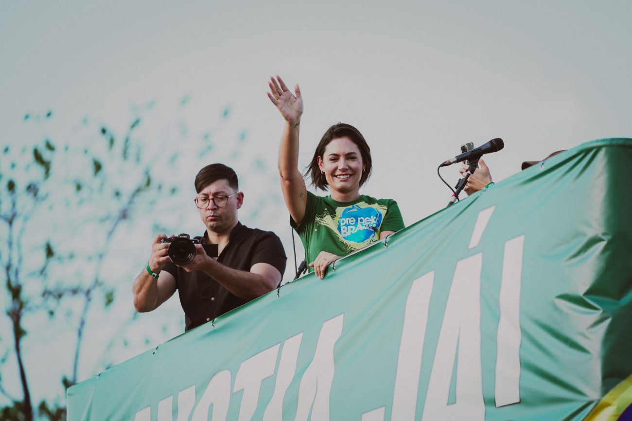 Michelle Bolsonaro durante ato pela anistiaFoto: PL Mulher/Divulgação/ND Mais