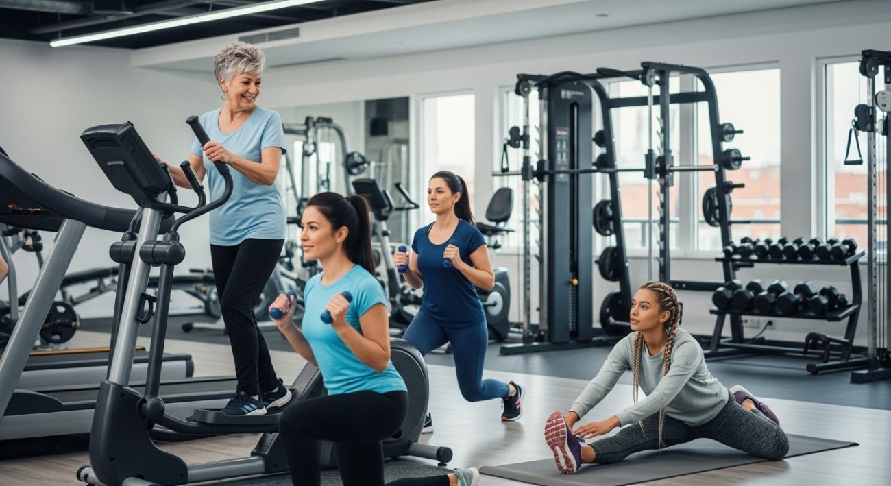 Exercício físico em diferentes idades Foto: Imagem gerada por IA/ND