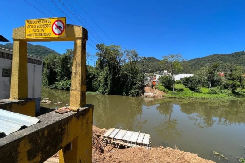 Ponte Emílio Meier é uma das que estão passando pelo processo de restauração - Divulgação/Prefeitura de Jaraguá do Sul/ND Mais