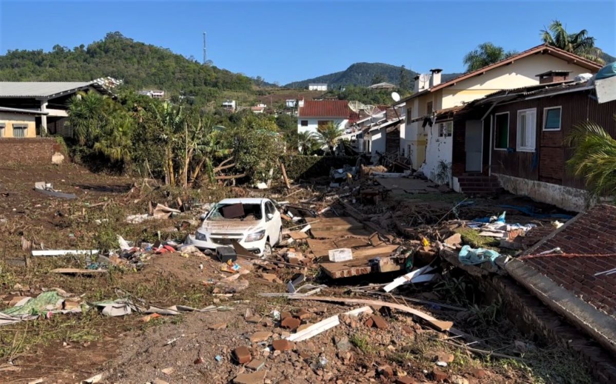 Roca Sales foi um dos municípios do RS mais atingidos pelas enchentes entre 2023 e 2024 - Reprodução/Agência Brasil