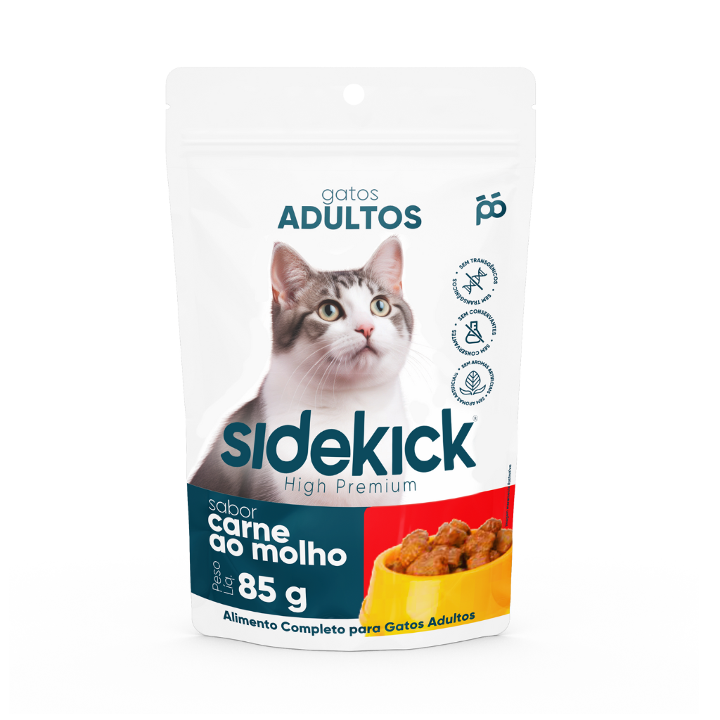 Sidekick Sache Gatos Adultos Sabor Carne