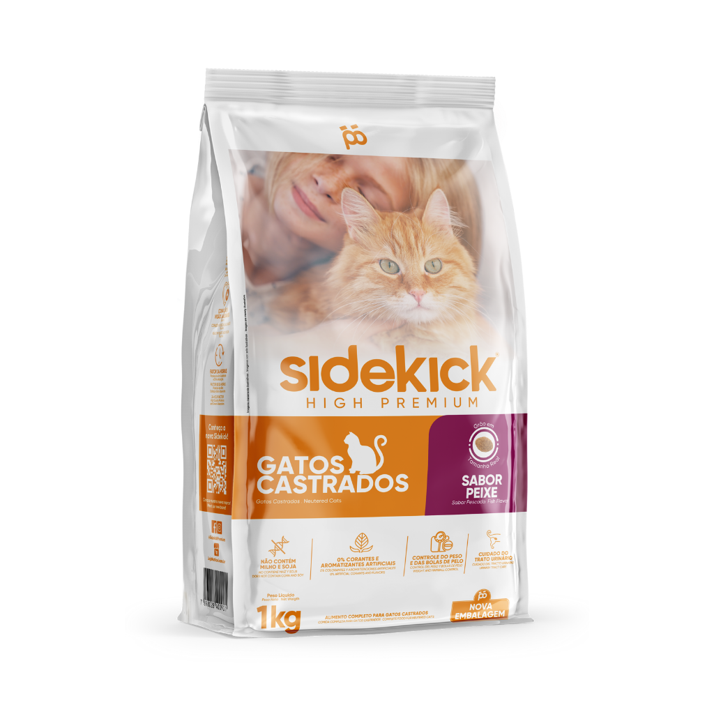 Sidekick Premium Gatos Castrados Sabor Peixe