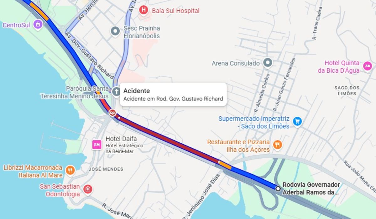 Acidente no túnel de Florianópolis causa morte e trânsito intenso