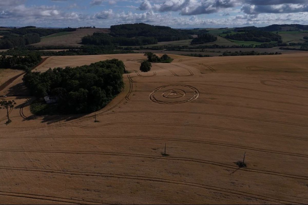 imagem aérea do agroglifo em Ipuaçu