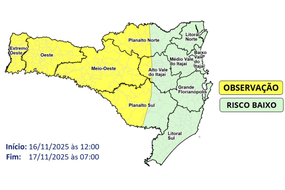 frente fria avanca e intensifica temporais no fim de semana no oeste de sc