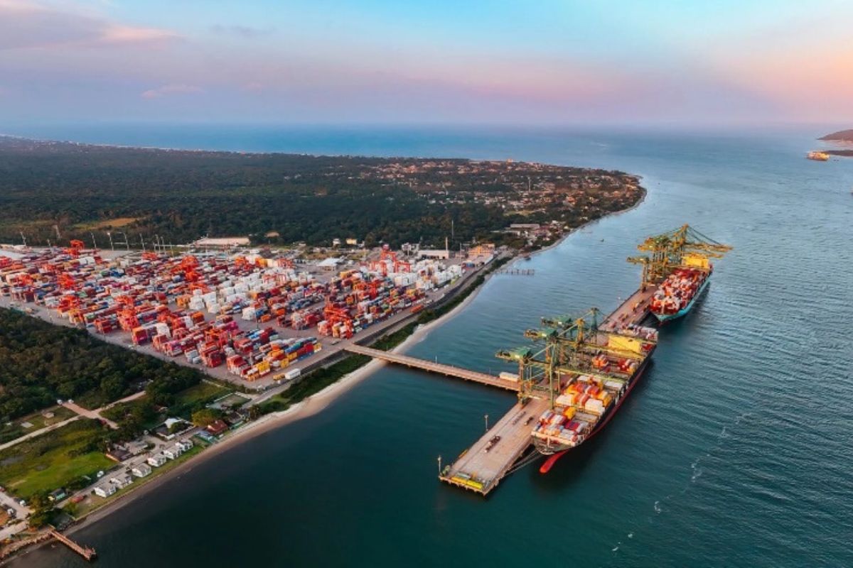 Produtos exportados por Joinville passam pelos portos da região; na imagem o Porto de ItapoáFoto: Porto de Itapoá/Divulgação/ND Mais