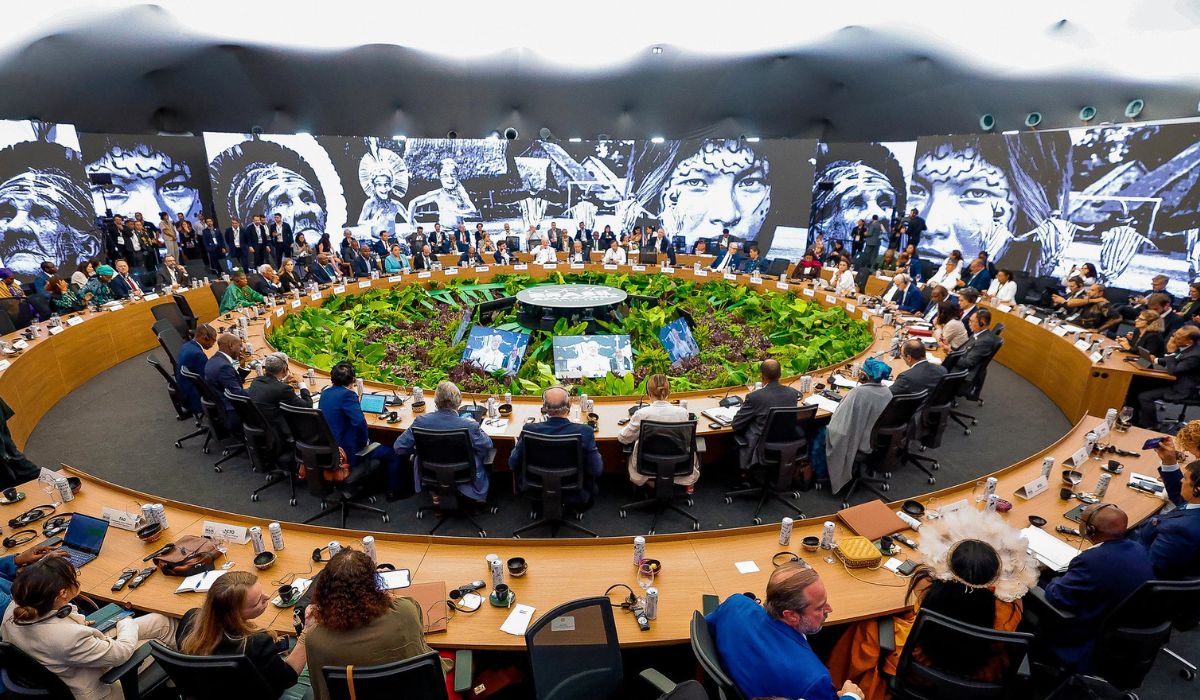 Presidente da República, Luiz Inácio Lula da Silva, durante a Primeira Sessão Temática da Mesa Redonda de Líderes da COP30Foto: Ricardo Stuckert/PR/Reprodução/ND Mais