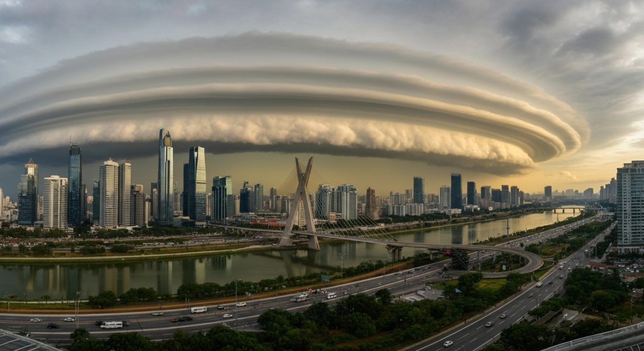 três ciclones extratropicais