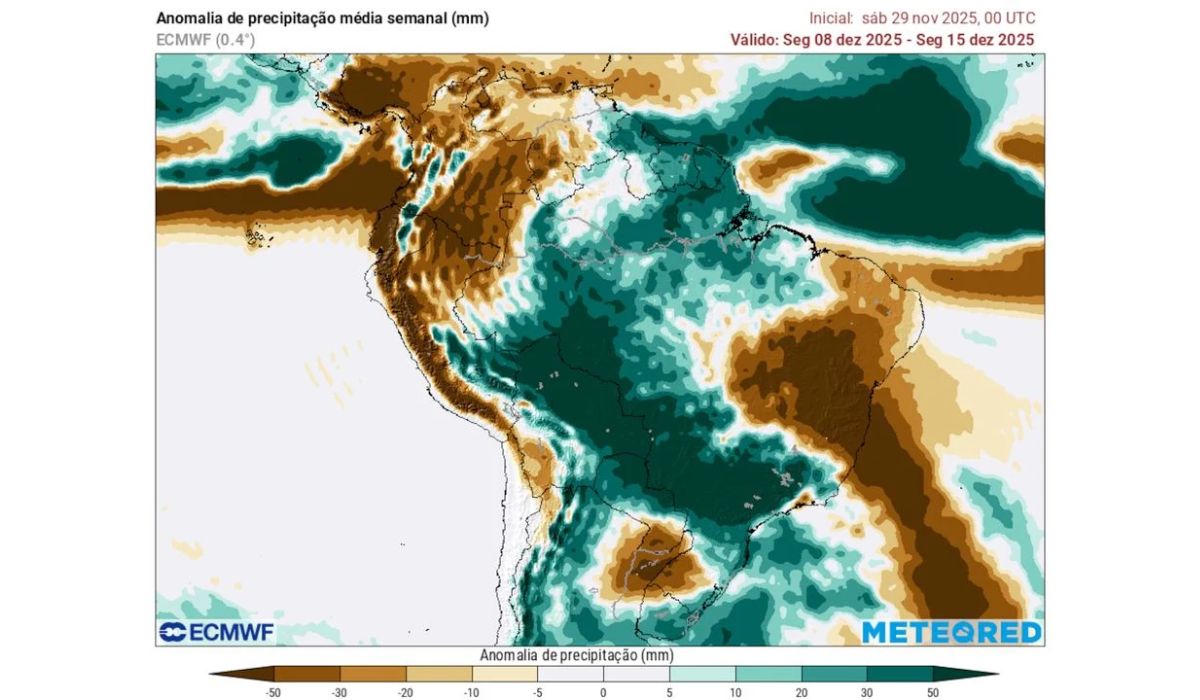 Há previsão de anomalias até 15 de dezembro