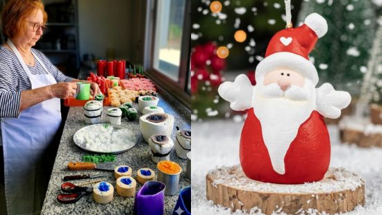 Açougue, sebo de boi e um dom divino: artesã de SC transforma velas de Natal em legado