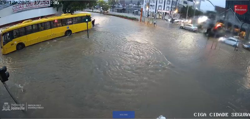 Chuvas provocaram alagamento em regiões de Joinville - Reprodução/Joinville Fácil/ND Mais