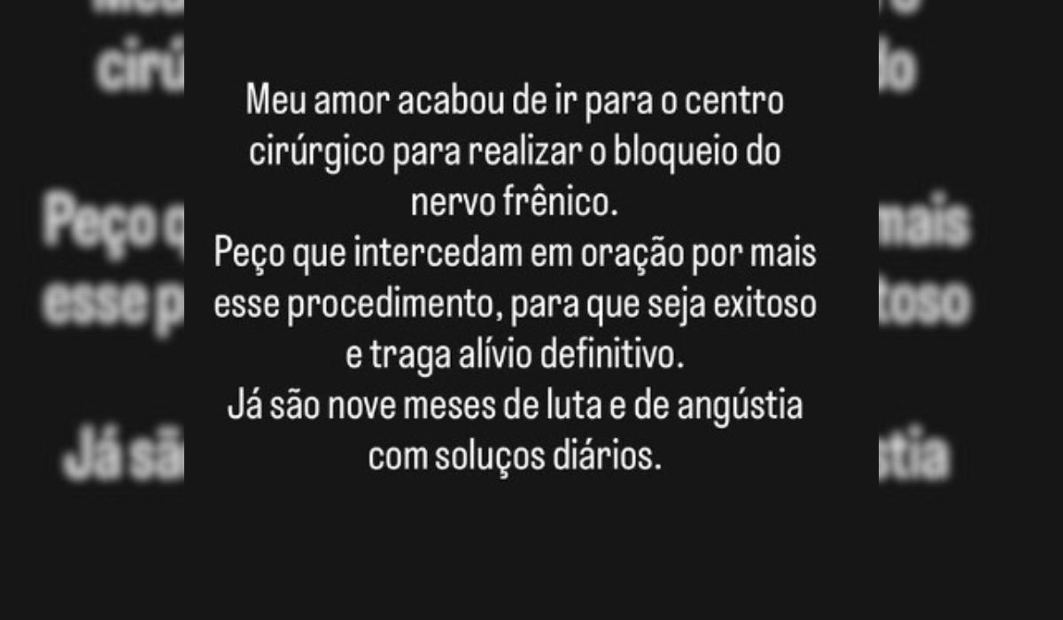 Bolsonaro volta a centro cirúrgico para procedimento Foto: Michelle Bolsonaro/Instagram/ND Mais