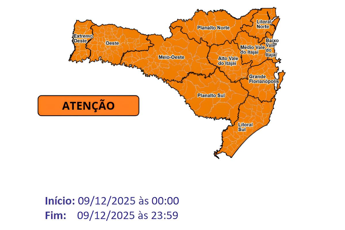 Ciclone extratropical avança sobre SC: rajadas podem atingir 70 km/h