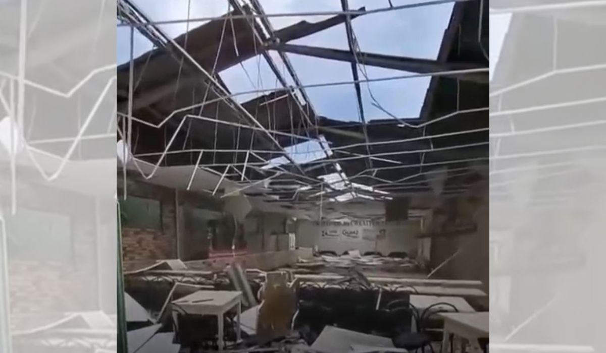 Destelhamentos e queda de galhos foram registrados durante a tempestade em Jaraguá do SulFoto: Reprodução/Redes Socias/ND Mais