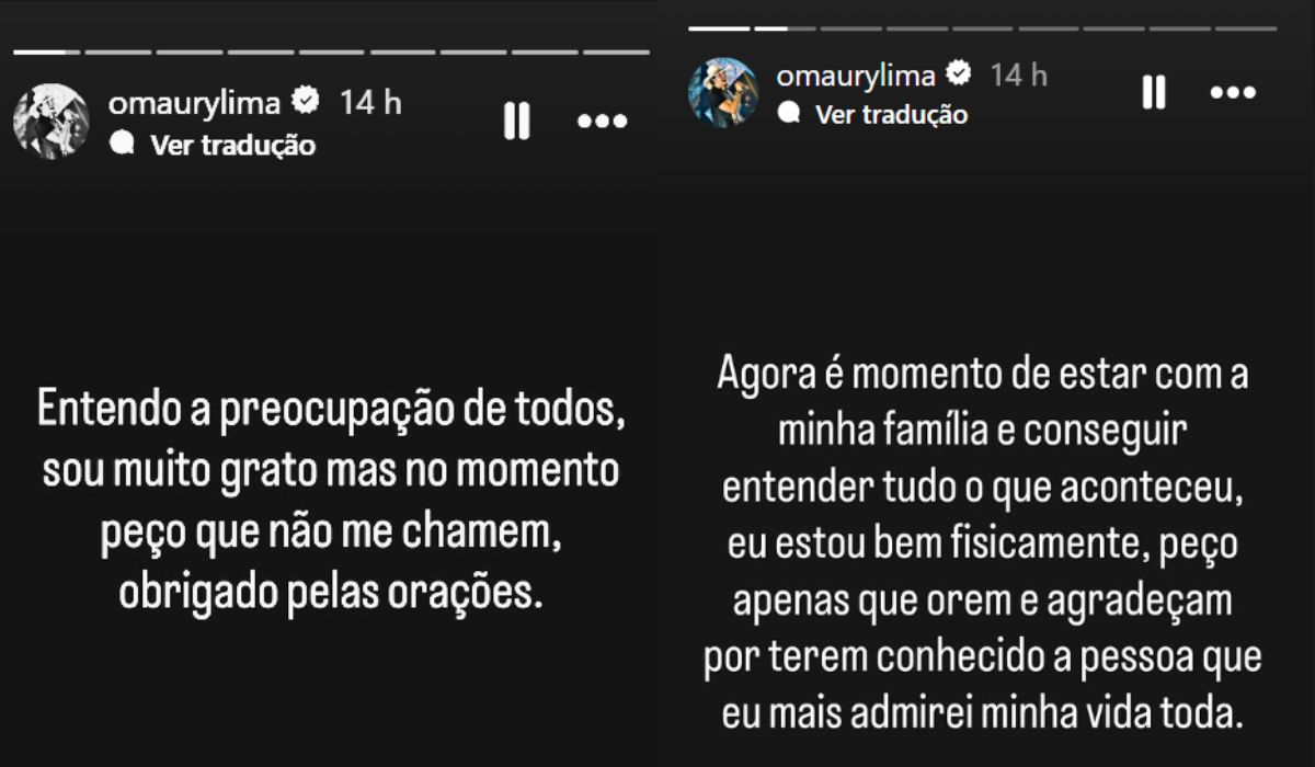 Post de Maury Lima, filho do cantor MauriFoto: @omaurylima/Instagram/ND Mais