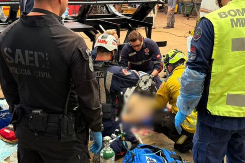 Após a reanimação inicial, o trabalhador sofreu uma segunda parada cardiorrespiratória - Samu/ND Mais