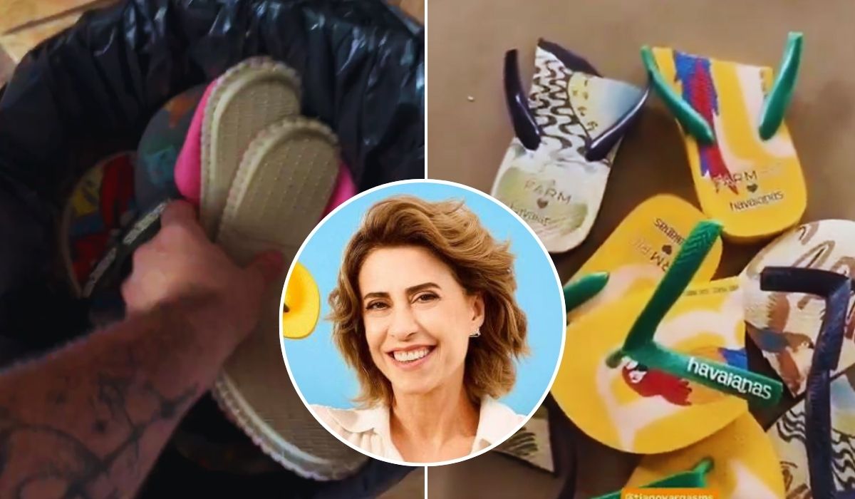 Vídeos de consumidores destruindo sandálias viralizaram após comercial estrelado por Fernanda TorresFoto: Reprodução/ND Mais