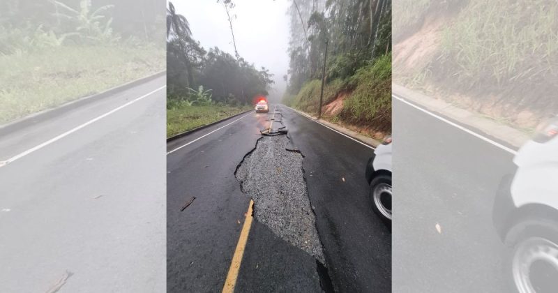 Quedas de árvores e deslizamentos comprometeram trechos da estrada - Divulgação/Prefeitua de Massaranduba/ND Mais