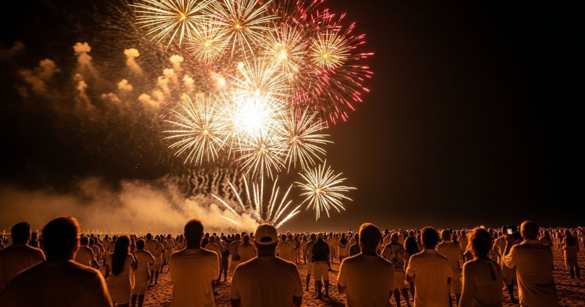 Ano-Novo no Litoral Sul de SC será marcado por queima de fogos e shows nacionais Foto: Imagem gerada por IA/ND Mais