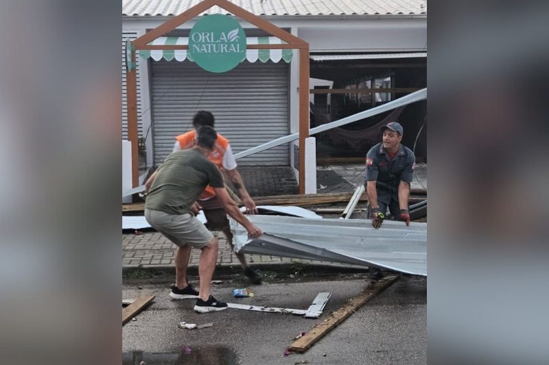 Temporal causou estragos em Laguna. - Divulgação/Defesa Civil/ND Mais