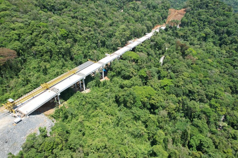 As estruturas fazem parte do Lote 2.2 da obra, que vai do contorno rodoviário de Guaramirim e Jaraguá do Sul passando pelo município de Schroeder - Divulgação/DNIT/ND Mais