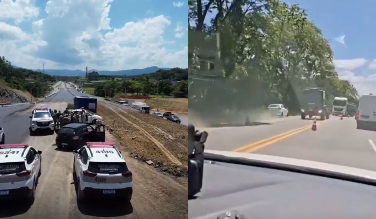 Perseguição de cinema assusta motoristas na BR-470 e termina com homens presos em SC