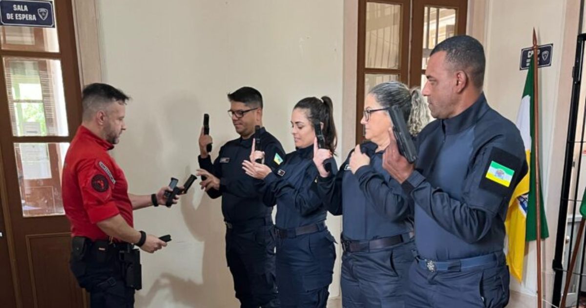 Guarda Municipal passou por treinamentos sobre o uso de armas de fogoFoto: Prefeitura de Laguna/Divulgação/ND Mais