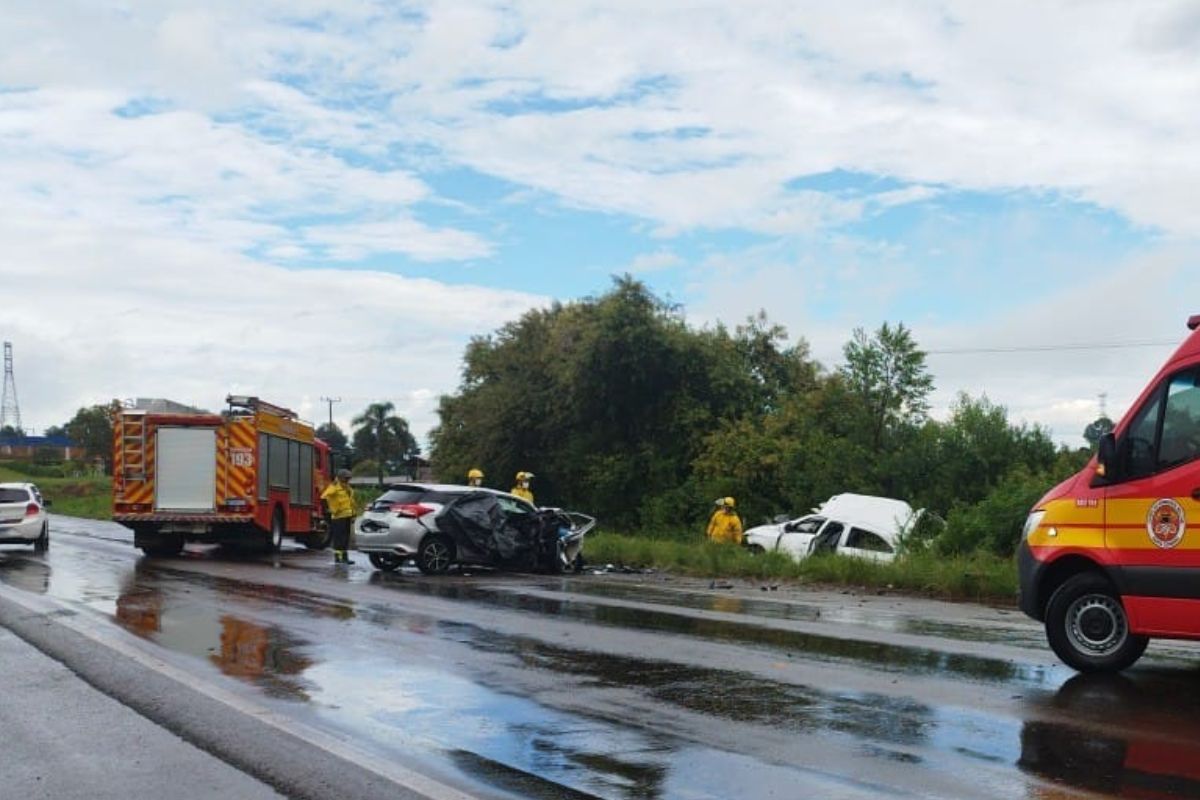 O acidente aconteceu nas proximidades da empresa Planalto, às margens da BR-282, em Campos Novos
