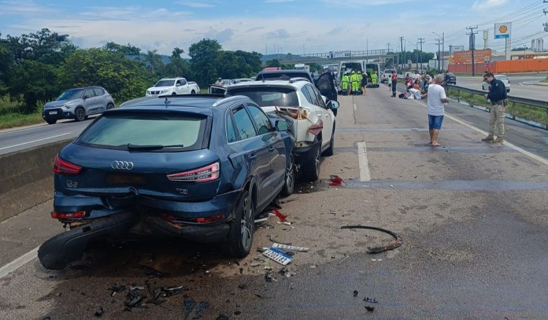 Acidente ocorreu no km 122, no sentido norte, em Itajaí - Divulgação/CMBSC/ND Mais