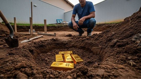 Homem tenta fazer uma piscina em casa e encontra ouro avaliado em R$ 4 milhões no quintal