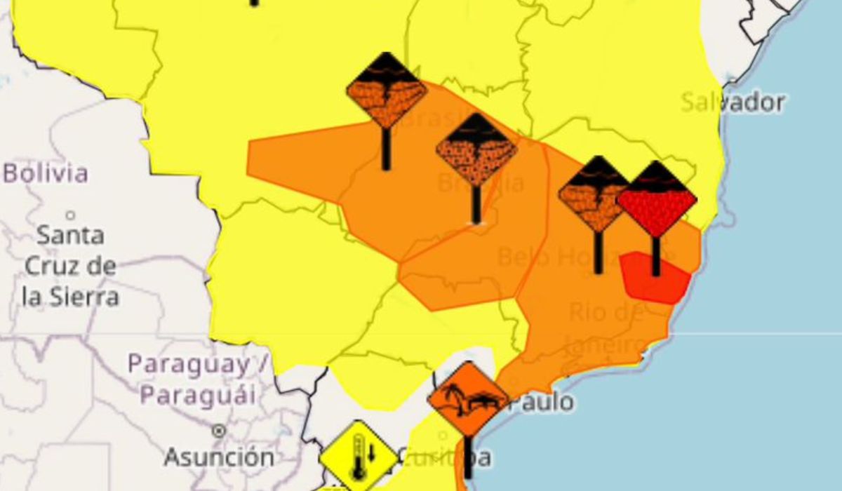 Confira as &aacute;reas sob alertaFoto: Inmet/Divulga&ccedil;&atilde;o/ND Mais