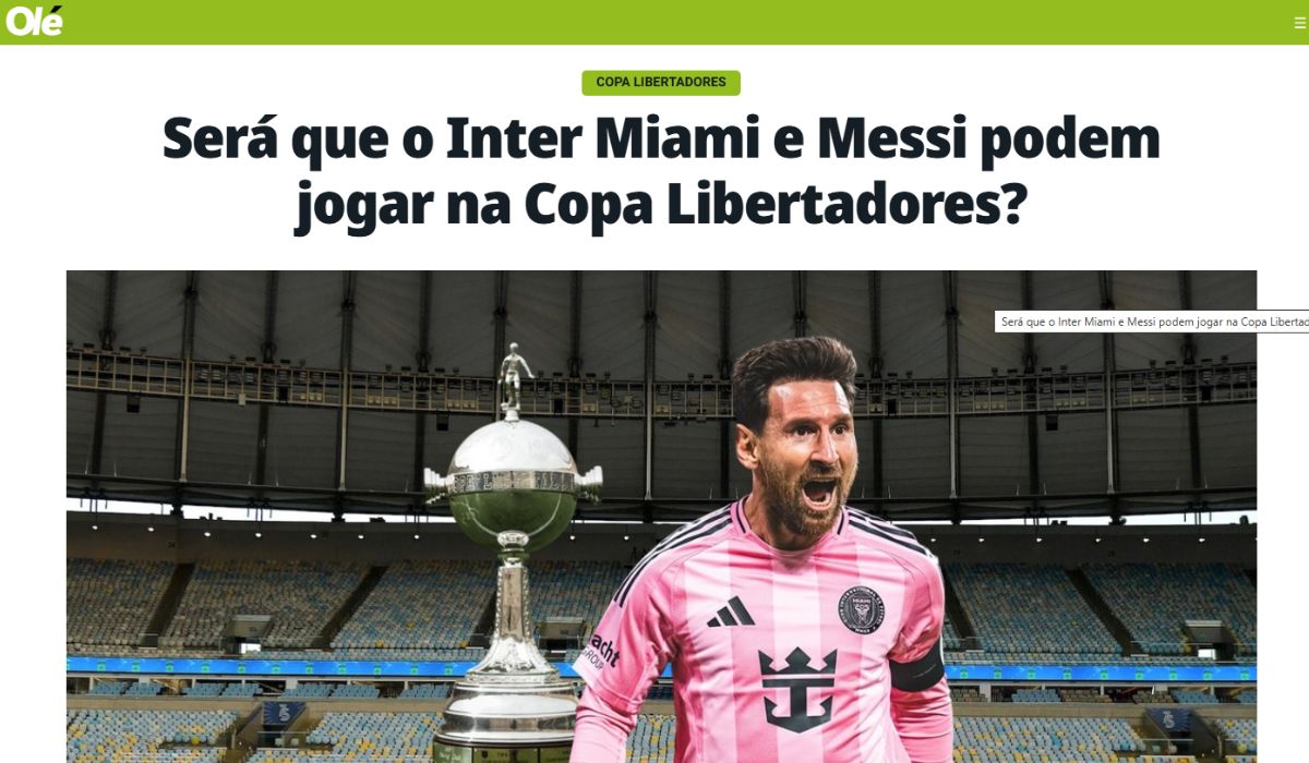 Messi na Libertadores? Situação foi repercutida na Argentina.