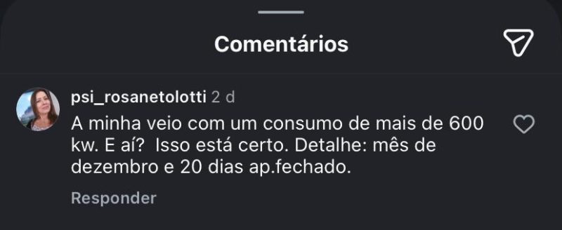 Cliente questiona leitura da energia elétrica - Reprodução/@ndmais/Instagram