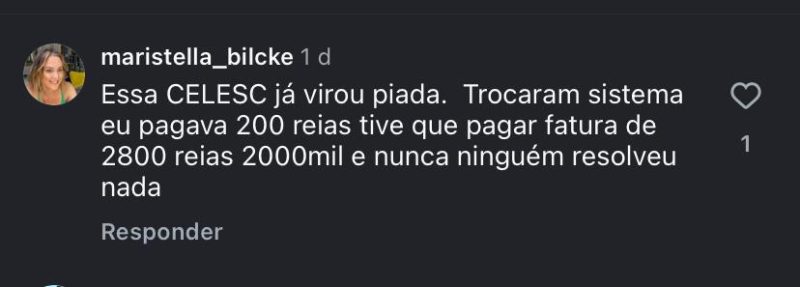 Clientes reclamam de faturas da Celesc - Reprodução/@ndmais/Instagram